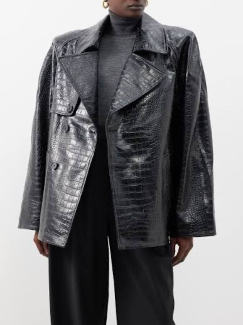 The Frankie Shop Croc Embossed Jacket